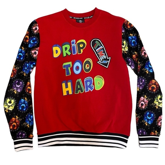 Switch Remarkable Red Drip Too Hard Velvet Sweatshirt Size Medium Pitbulls - Picture 1 of 12